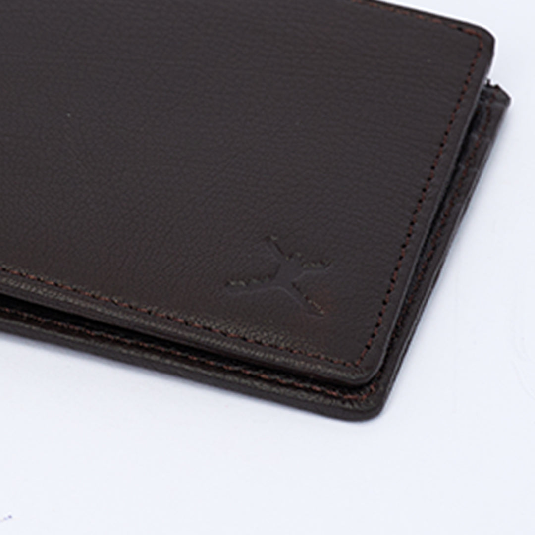 Genuine Leather RFID Wallet - Coffee Brown