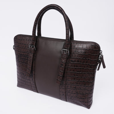 Italian Leather Executive Bag - Coffee Brown