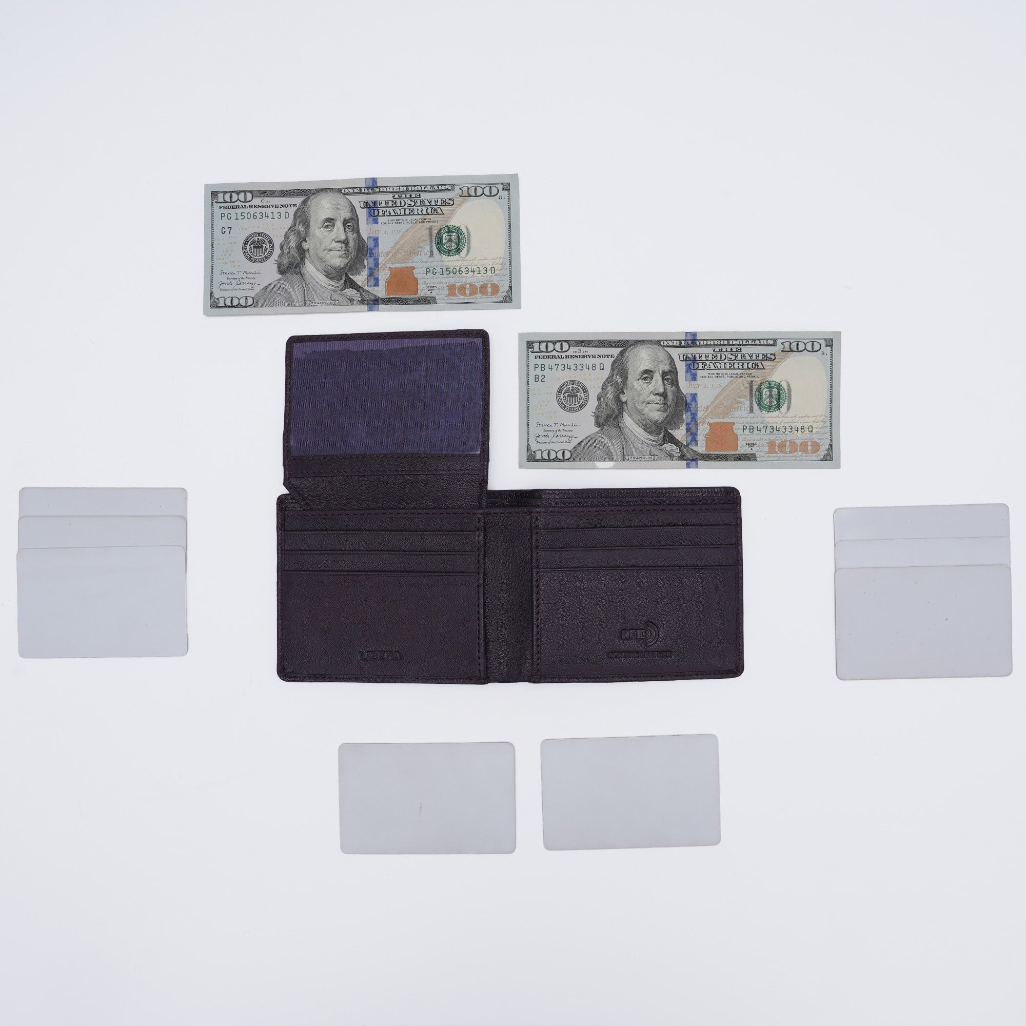 Genuine Leather RFID Wallet - Coffee Brown