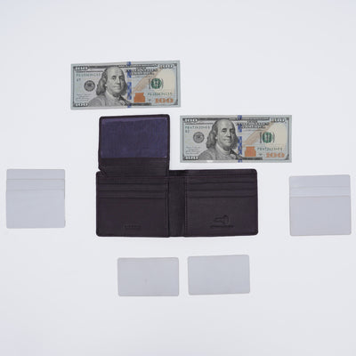 Genuine Leather RFID Wallet - Coffee Brown
