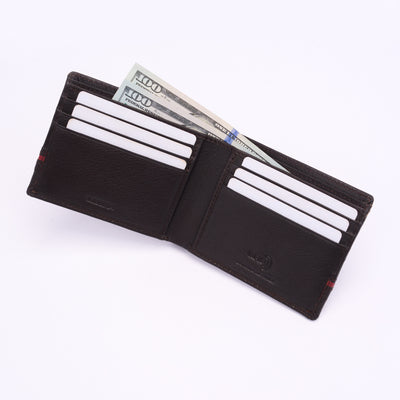 Genuine Leather RFID Wallet - Coffee Brown