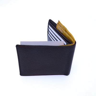 Genuine Leather RFID Wallet - Coffee Brown