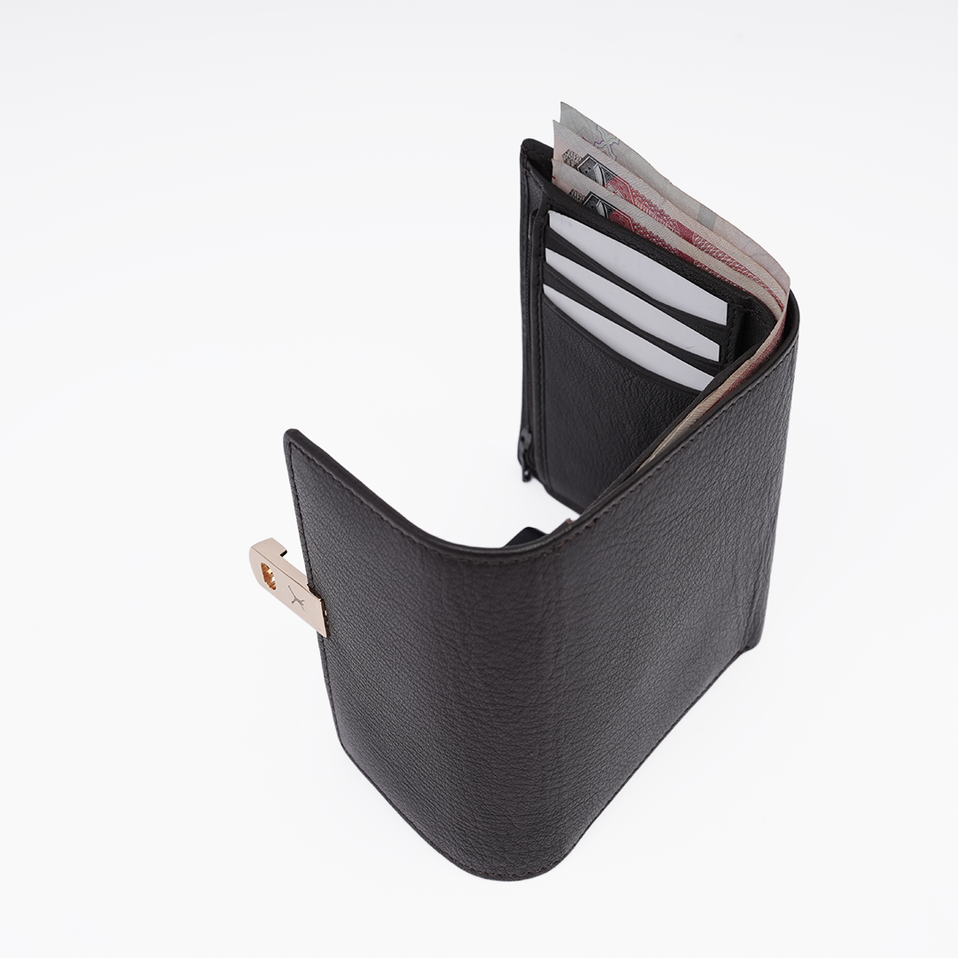Italian Leather Ladies Wallet - Coffee Brown