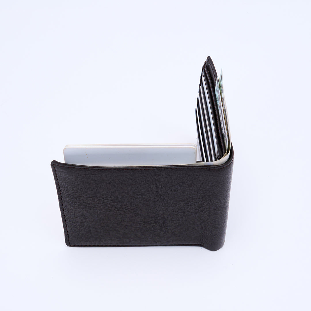 Genuine Leather RFID Wallet - Coffee Brown