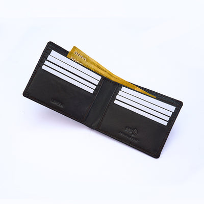 Genuine Leather RFID Wallet - Coffee Brown