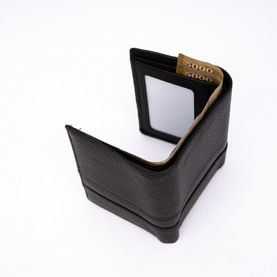 Genuine Leather RFID Tri Fold Wallet - Coffee Brown