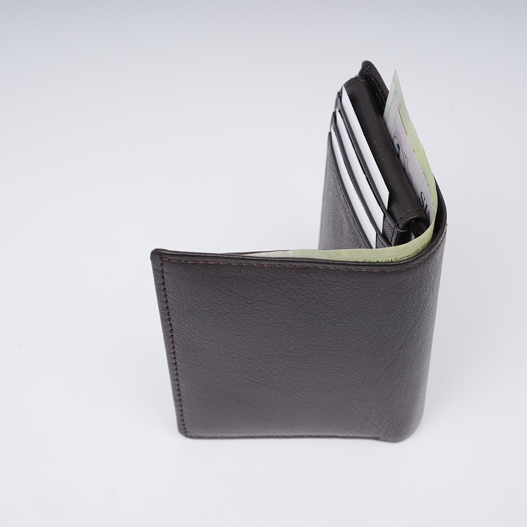 Genuine Leather RFID Hip Wallet - Coffee Brown
