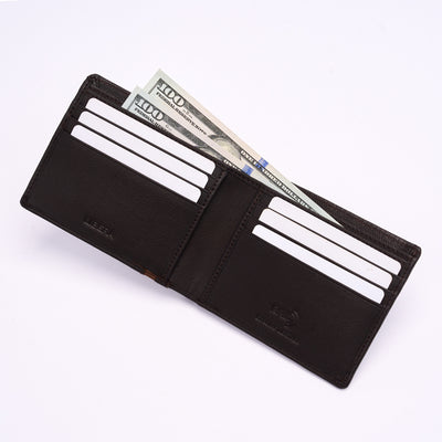 Genuine Leather RFID Wallet - Coffee Brown