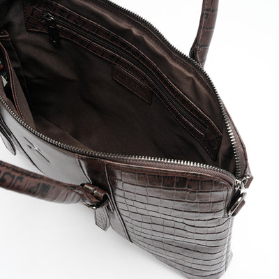 Italian Leather Executive Bag - Coffee Brown