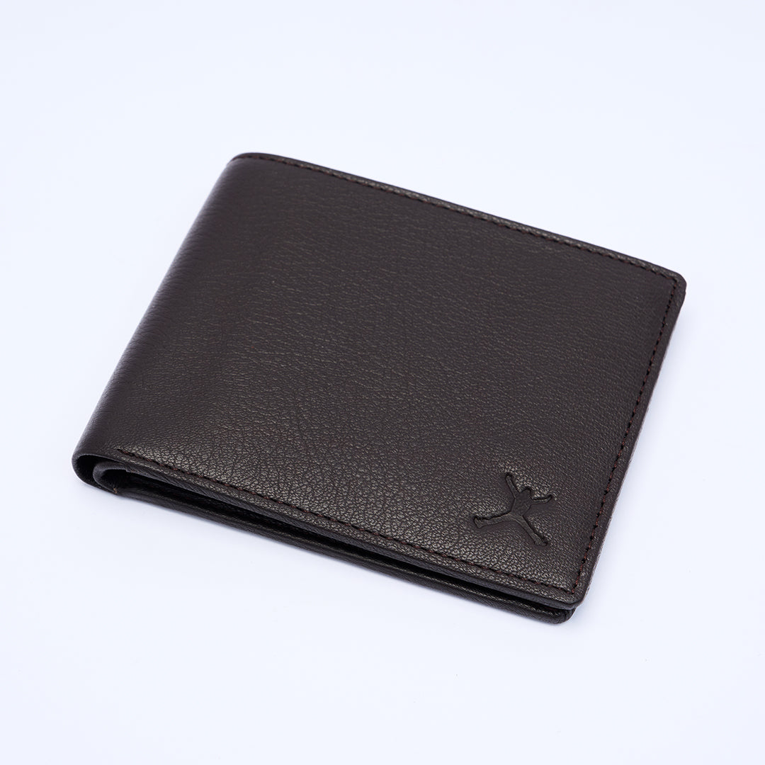 Genuine Leather RFID Wallet - Coffee Brown