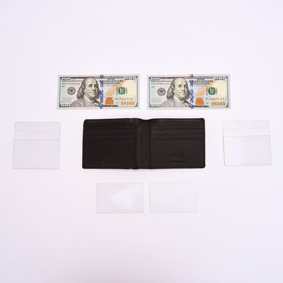 Genuine Leather RFID Wallet - Coffee Brown