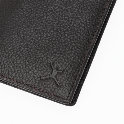 Genuine Pebbled Leather RFID Hip Wallet - Coffee Brown