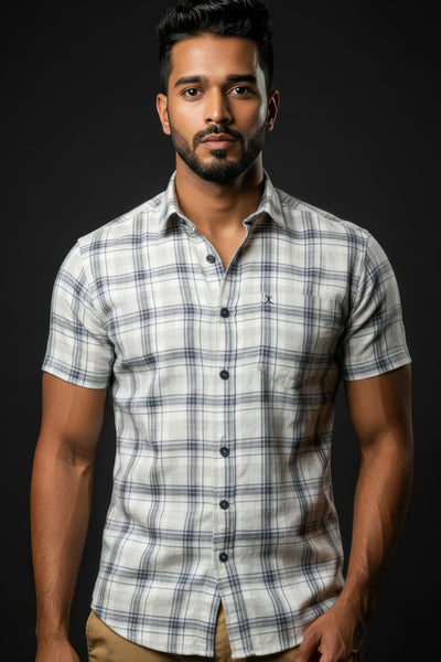 Slim Fit Check Shirt - S/S Shirt
