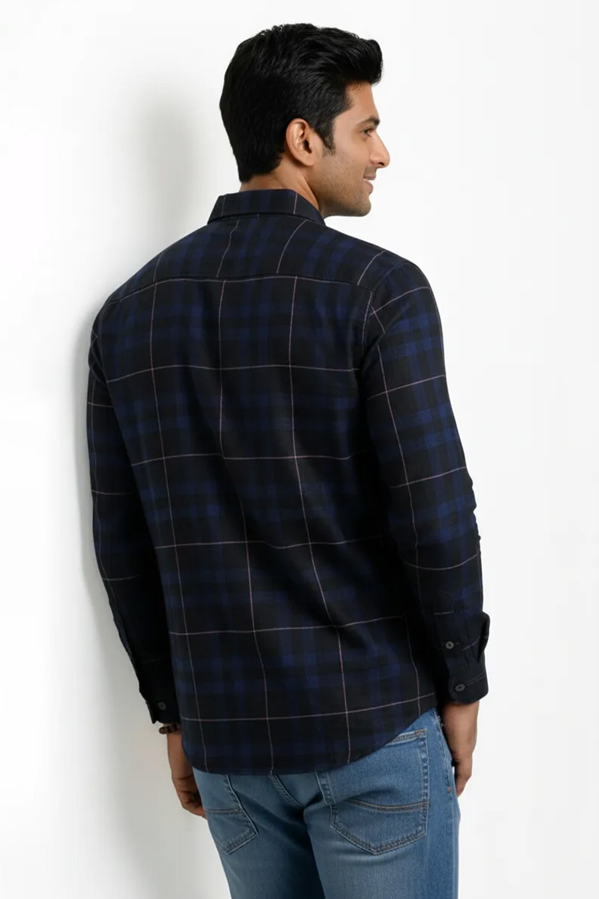 Slim Fit Cotton Checks L/S Shirt
