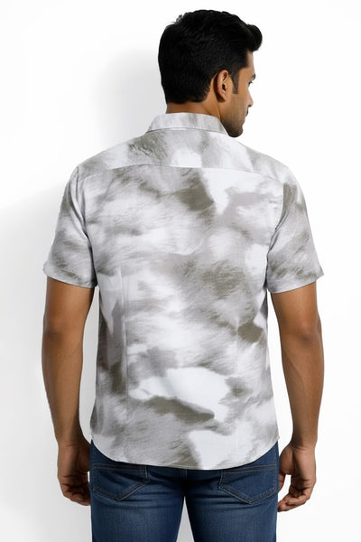 Slim Fit Cotton Printed S/S Shirt