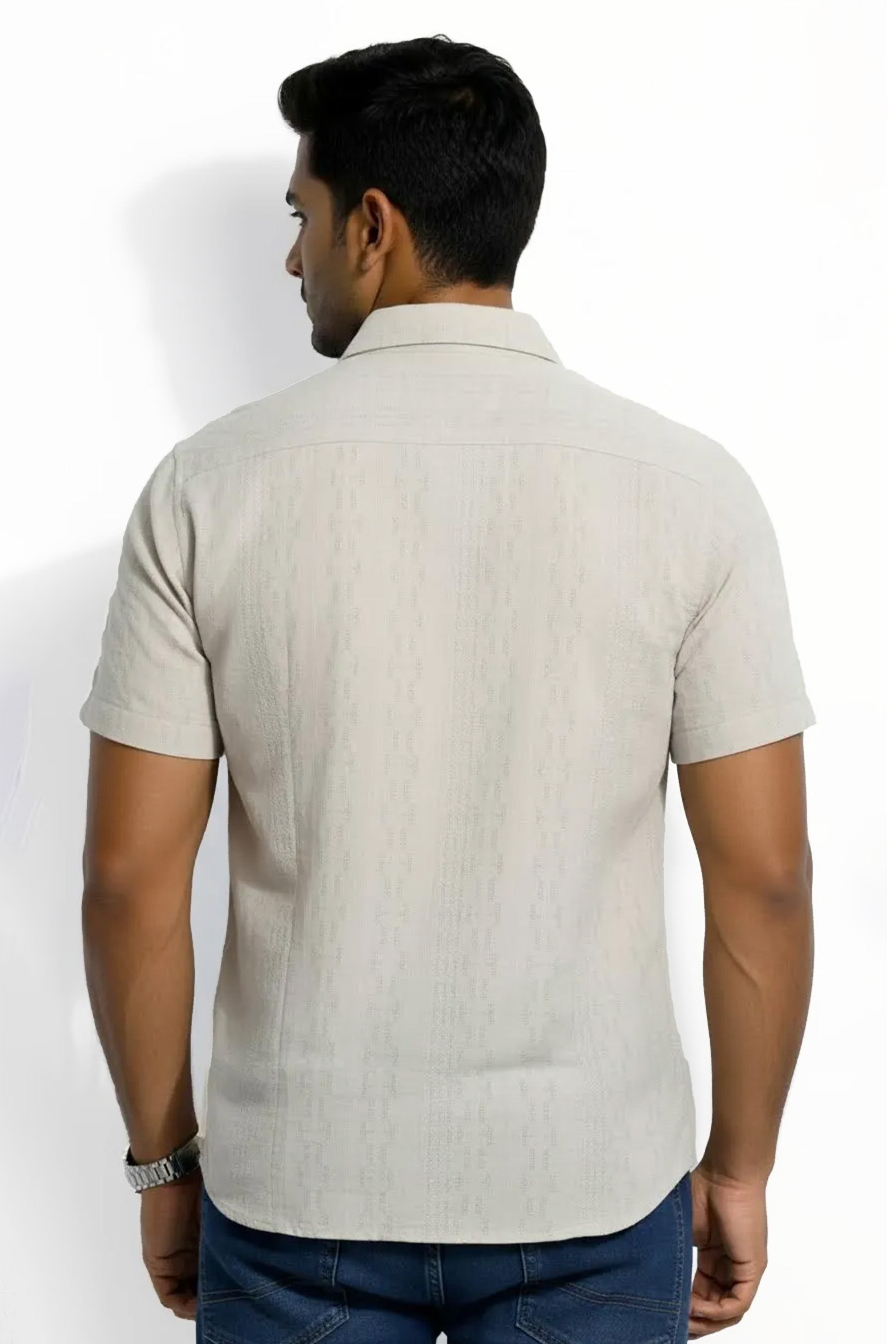 Slim Fit Cotton Plain S/S Shirt