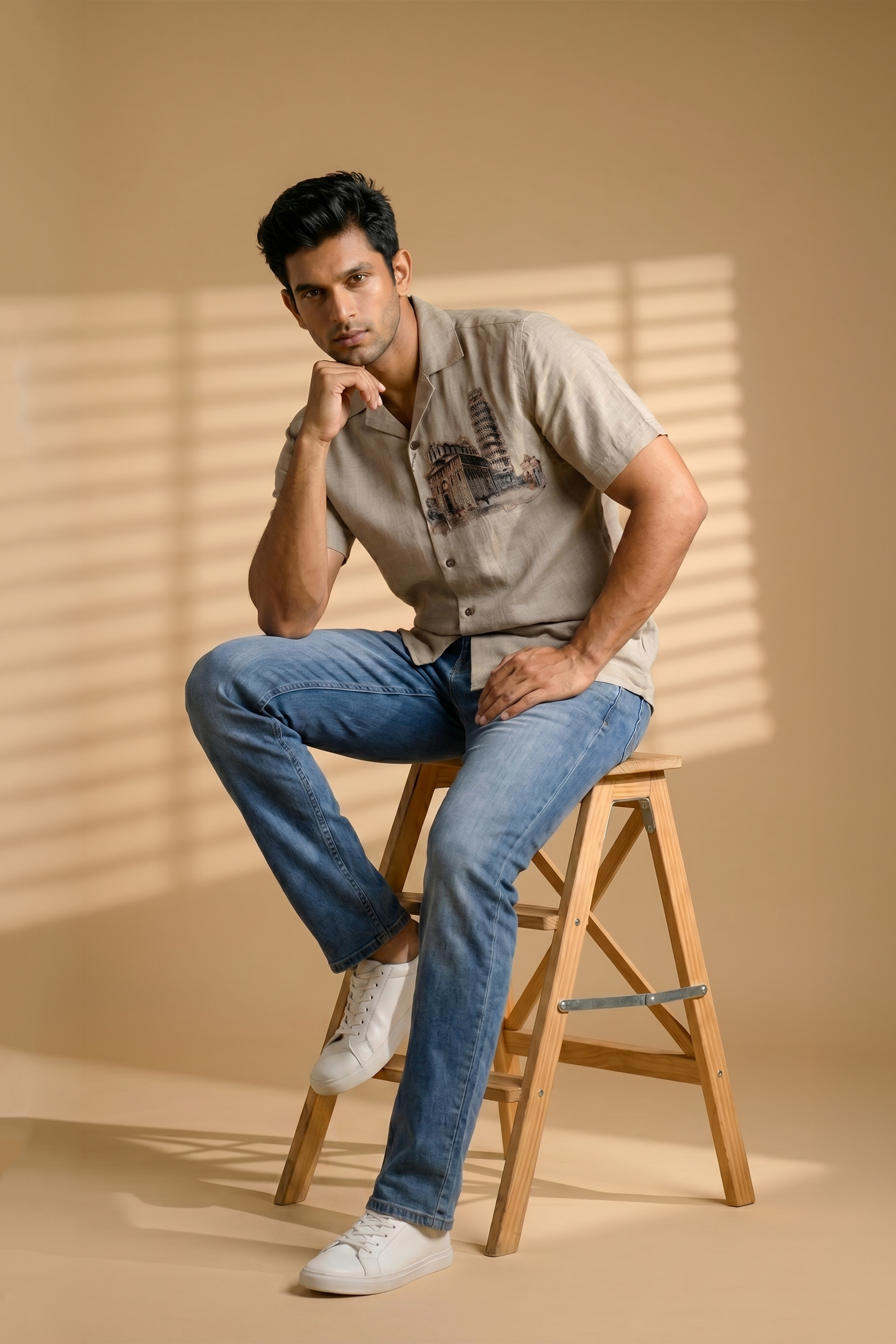 Slim Fit Cotton Printed S/S Shirt