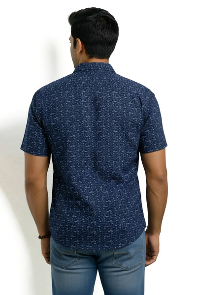 Slim Fit Cotton Printed S/S Shirt