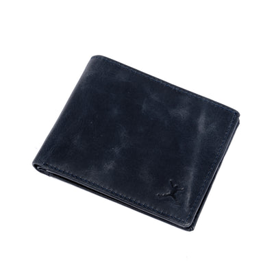 Italian Leather RFID Wallet - Navy