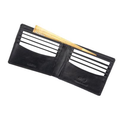 Italian Leather RFID Wallet - Black