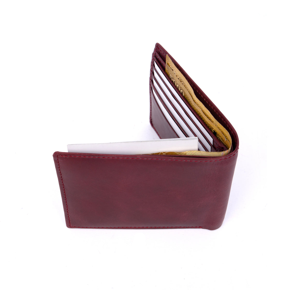 Italian Leather RFID Wallet - Burgundy