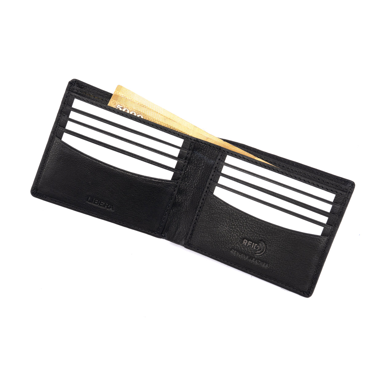 Genuine Leather RFID Wallet - Black
