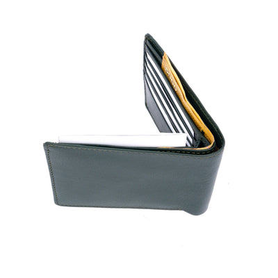 Genuine Leather RFID Wallet - Green