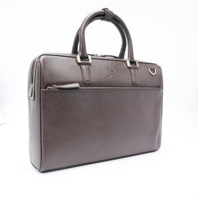 Italian Leather Executive Bag - Coffee Brown