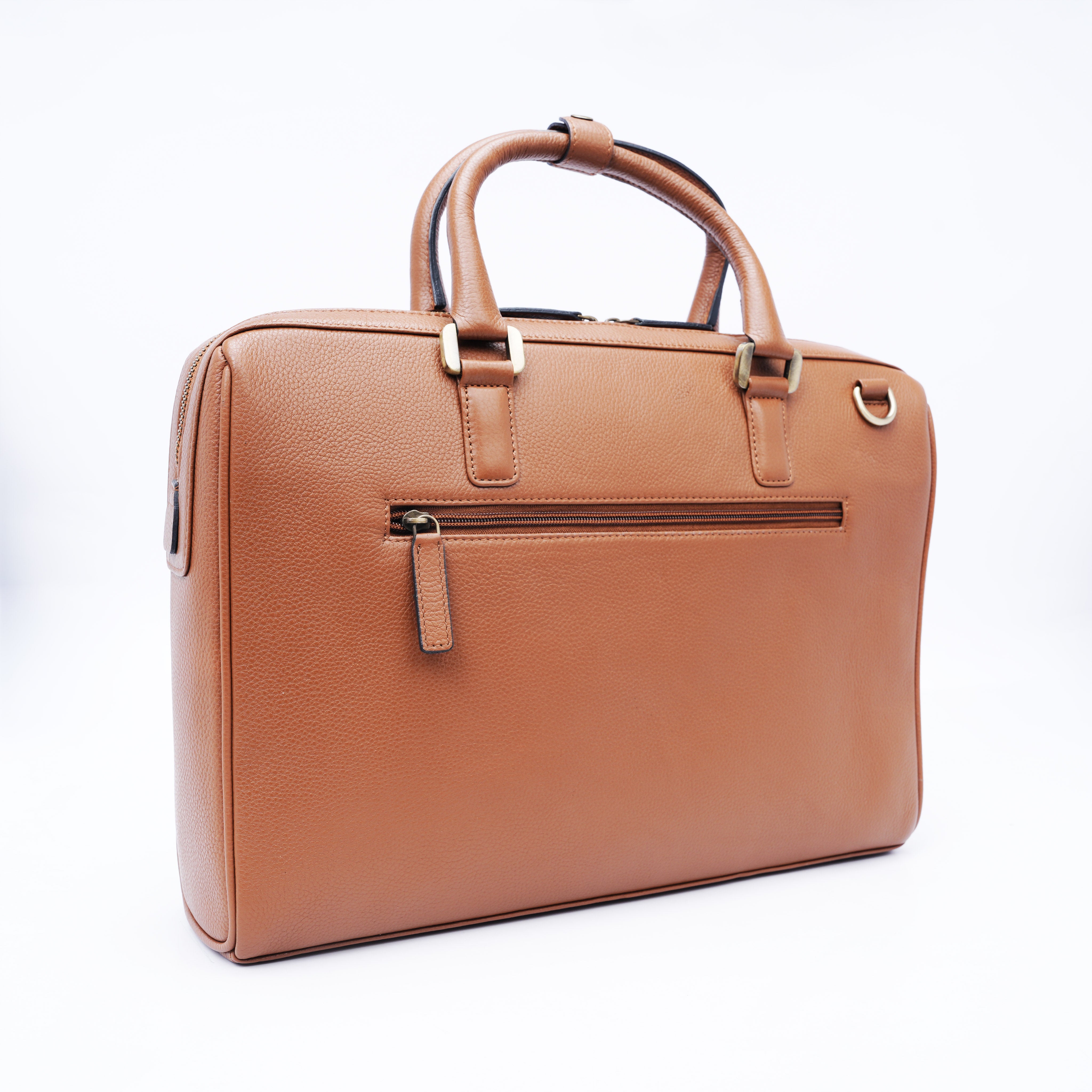 Italian Leather Executive Bag - Tan