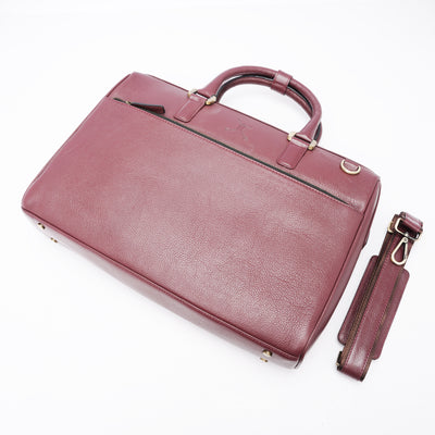 Italian Leather Executive Bag - Red Brown