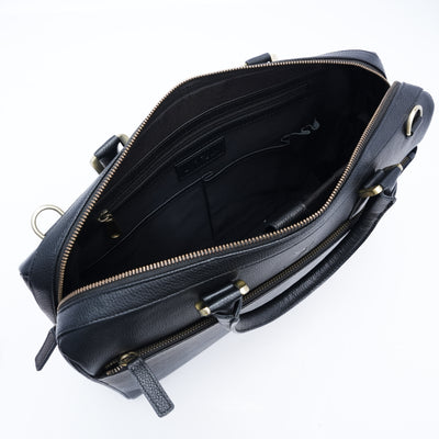 Italian Leather Executive Bag - Black