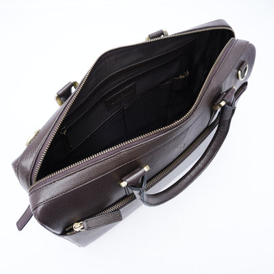 Italian Leather Executive Bag - Coffee Brown