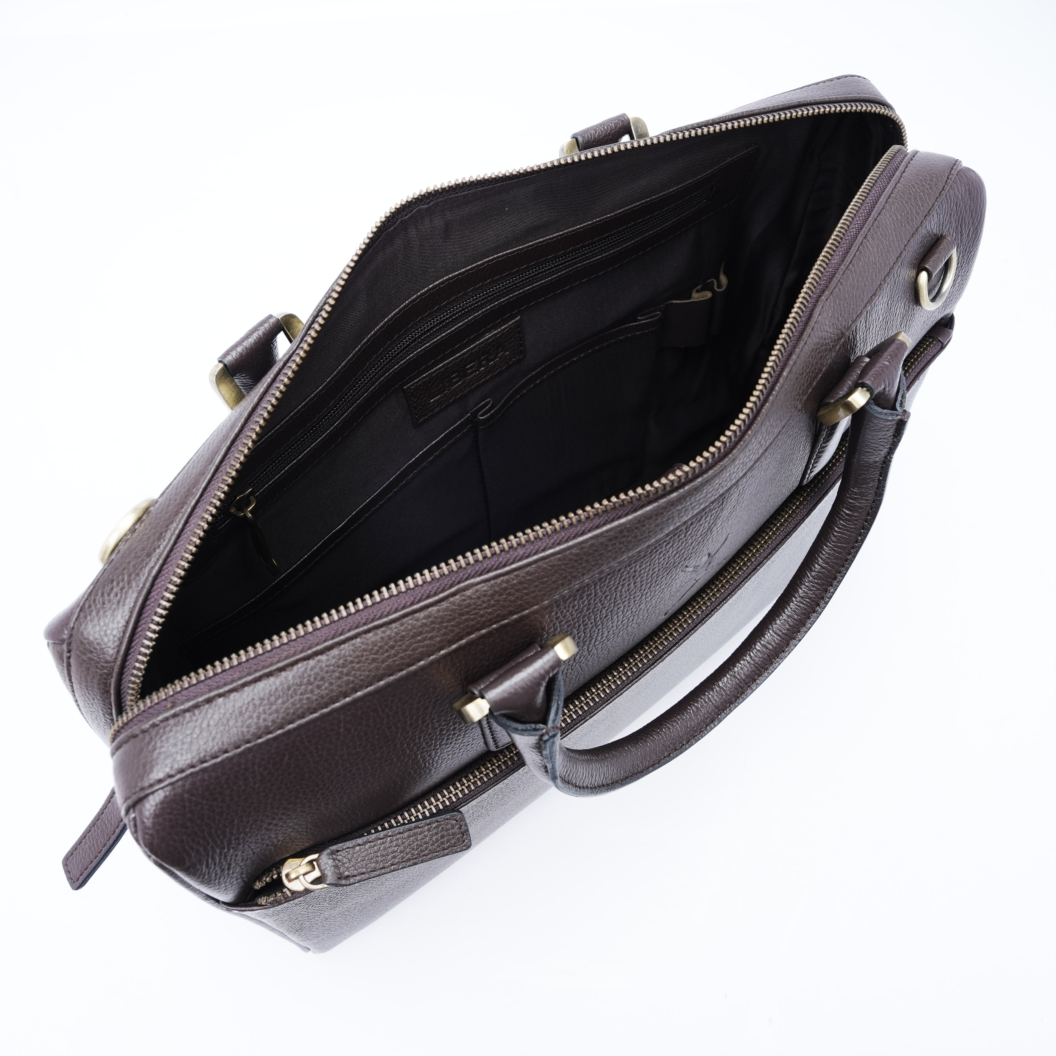 Italian Leather Executive Bag - Coffee Brown