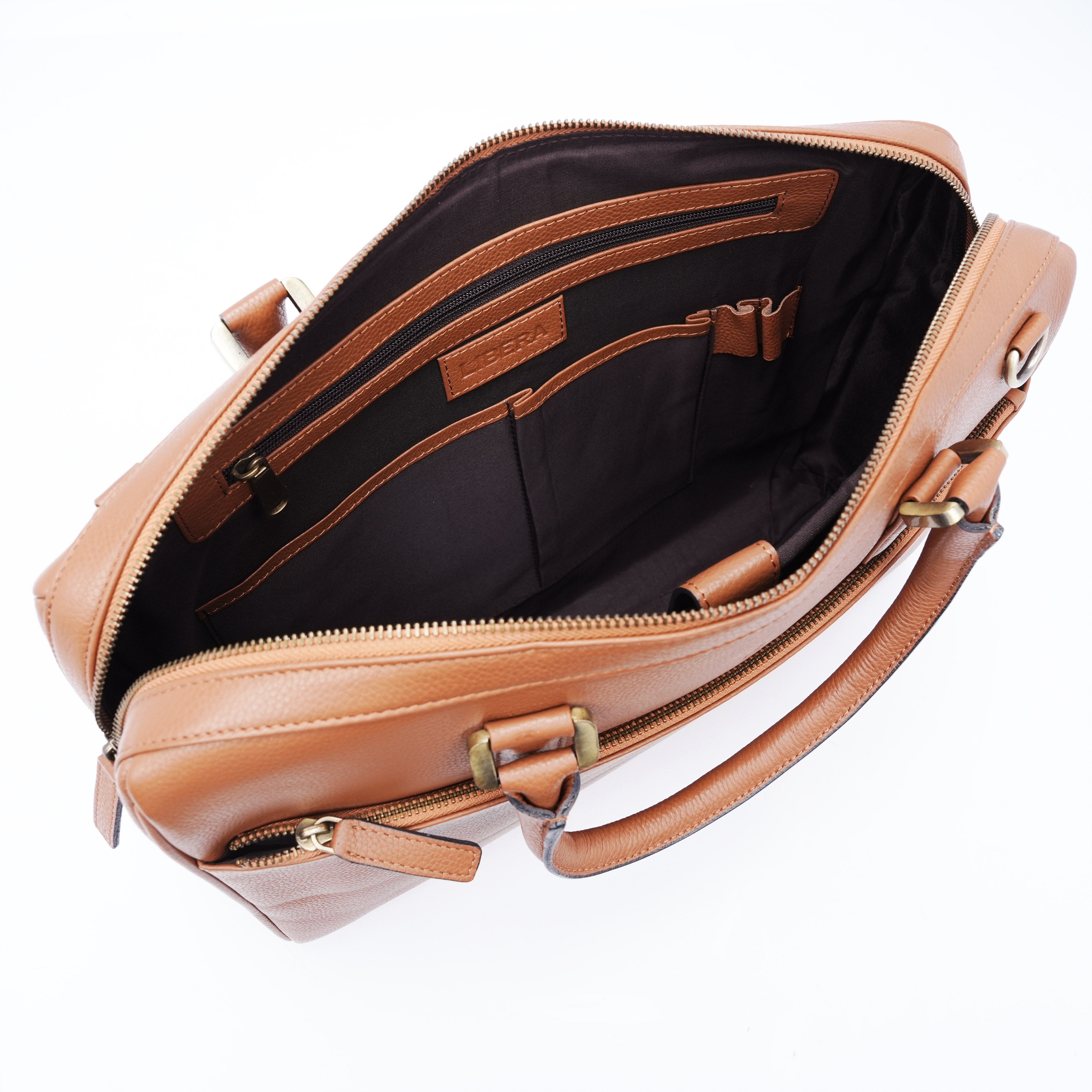 Italian Leather Executive Bag - Tan