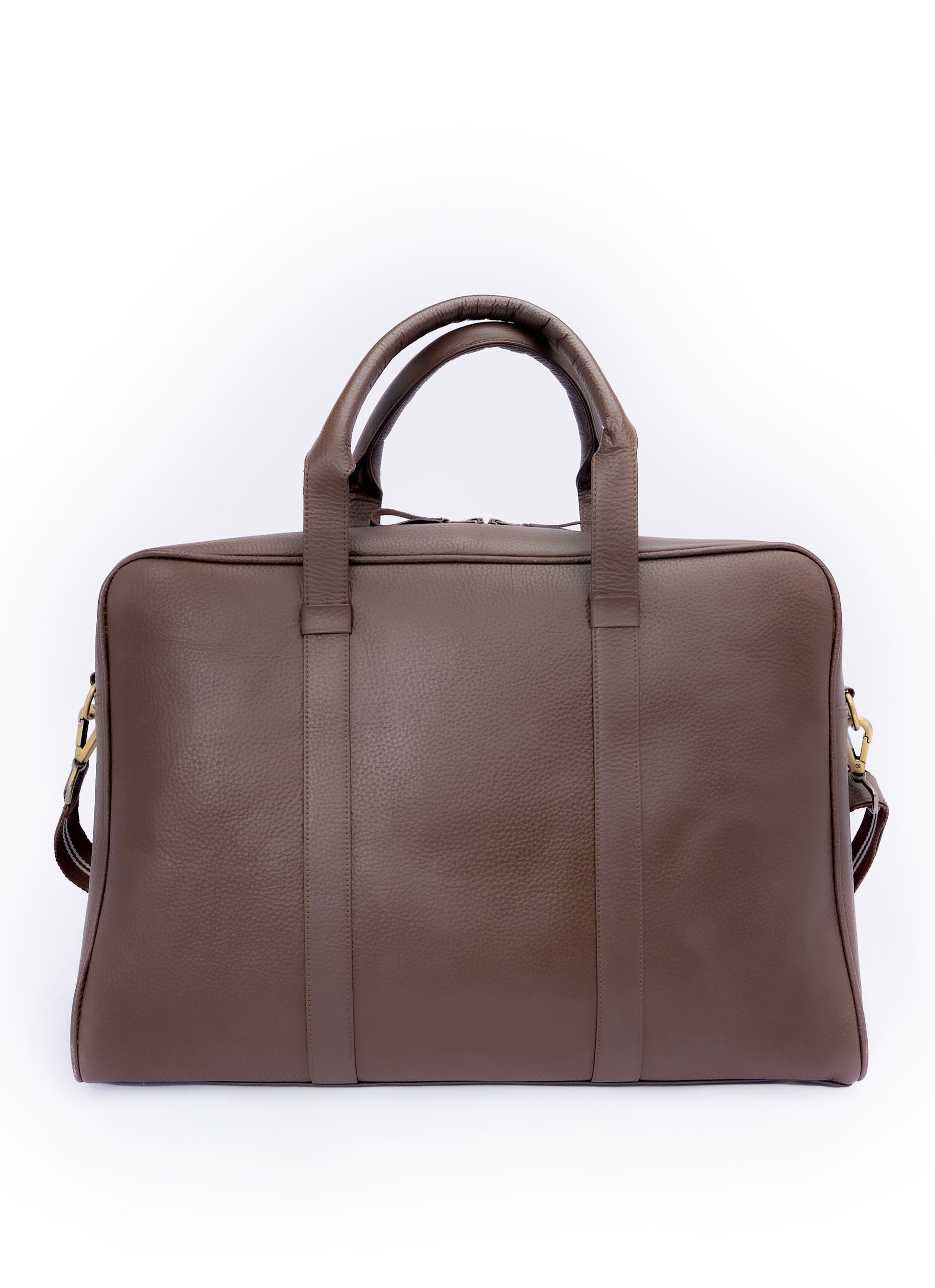 Commuter Italian Leather Duffel Bag - Brown