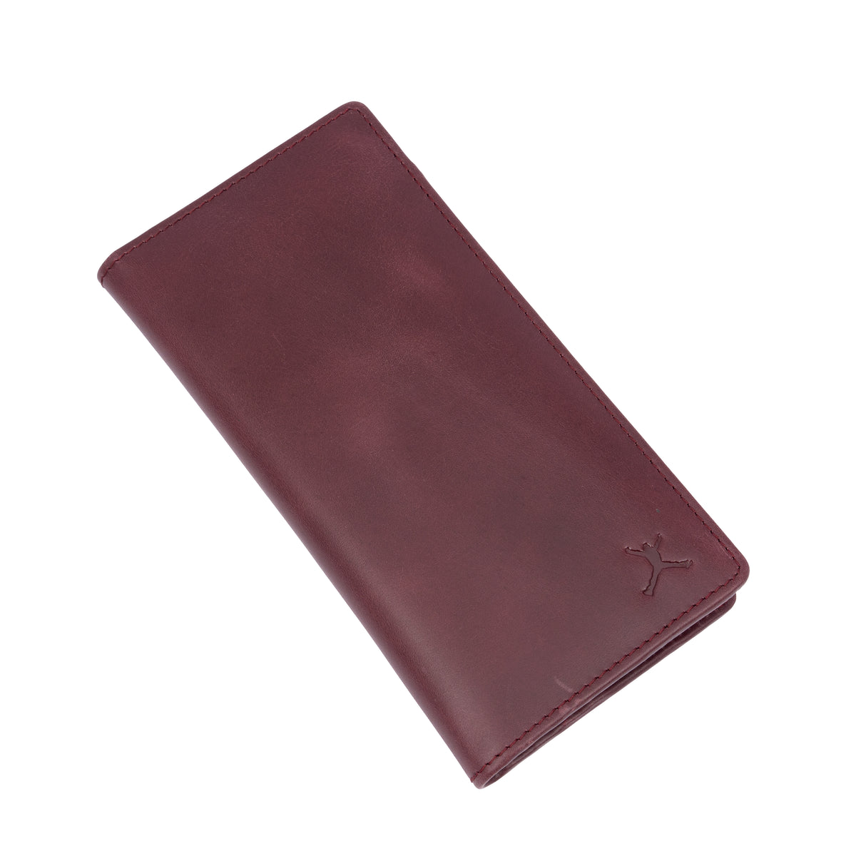 Italian Leather RFID Long Wallet - Burgundy