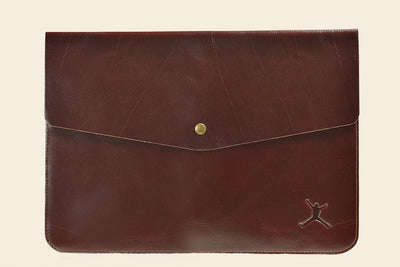 Leather Laptop Sleeve - Dark Brown