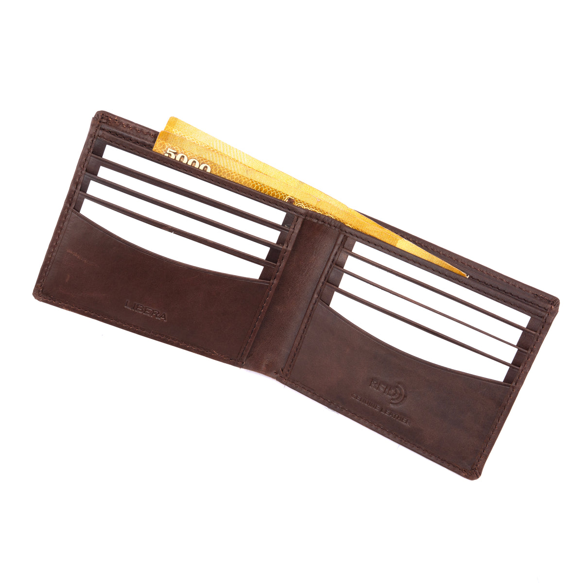 Italian Leather RFID Wallet - Coffee Brown