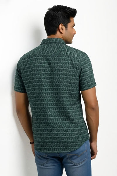 Slim Fit Cotton Printed S/S Shirt