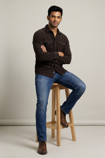 Slim Fit Cotton Corduroy L/S Shirt