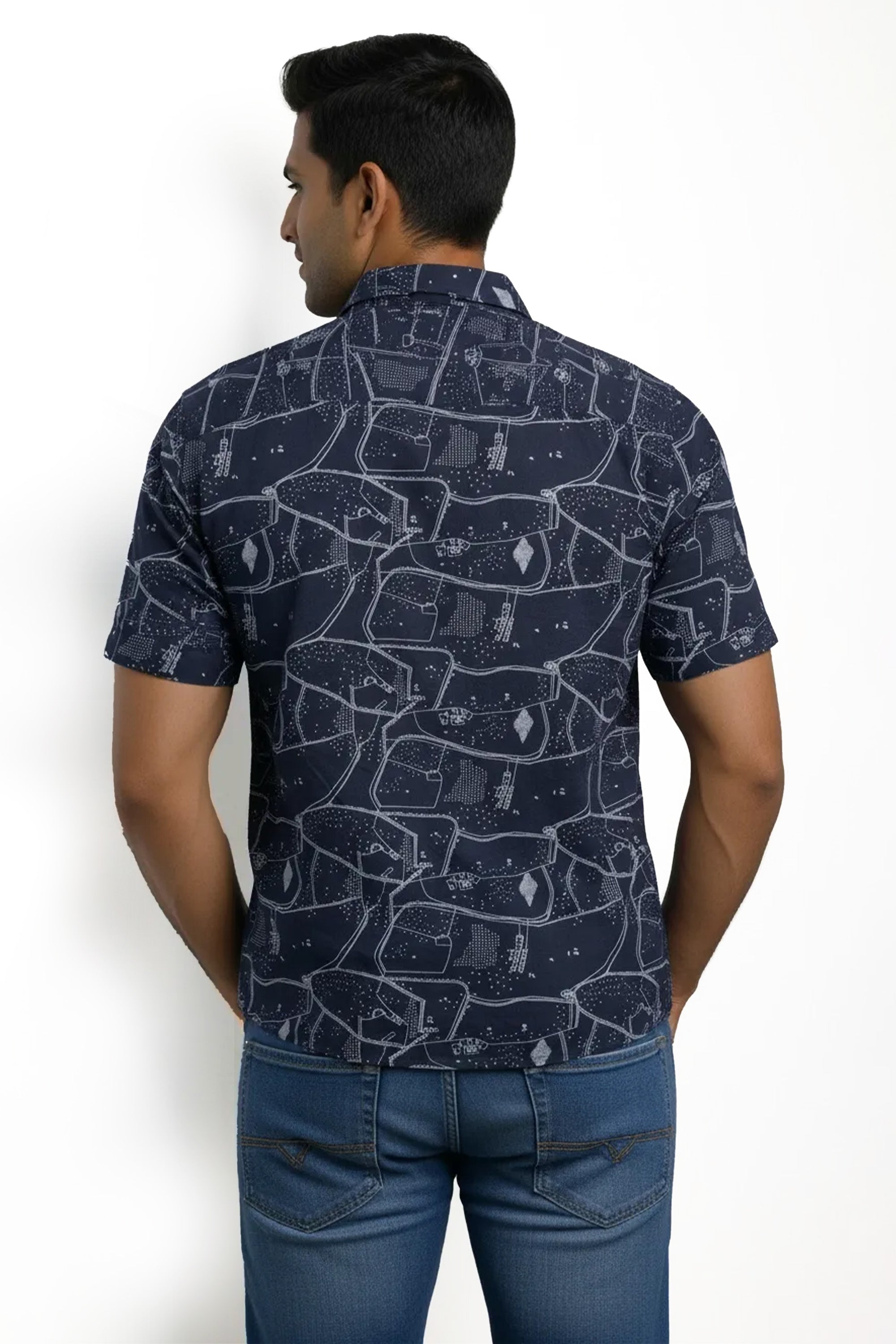 Slim Fit Cotton Printed S/S Shirt