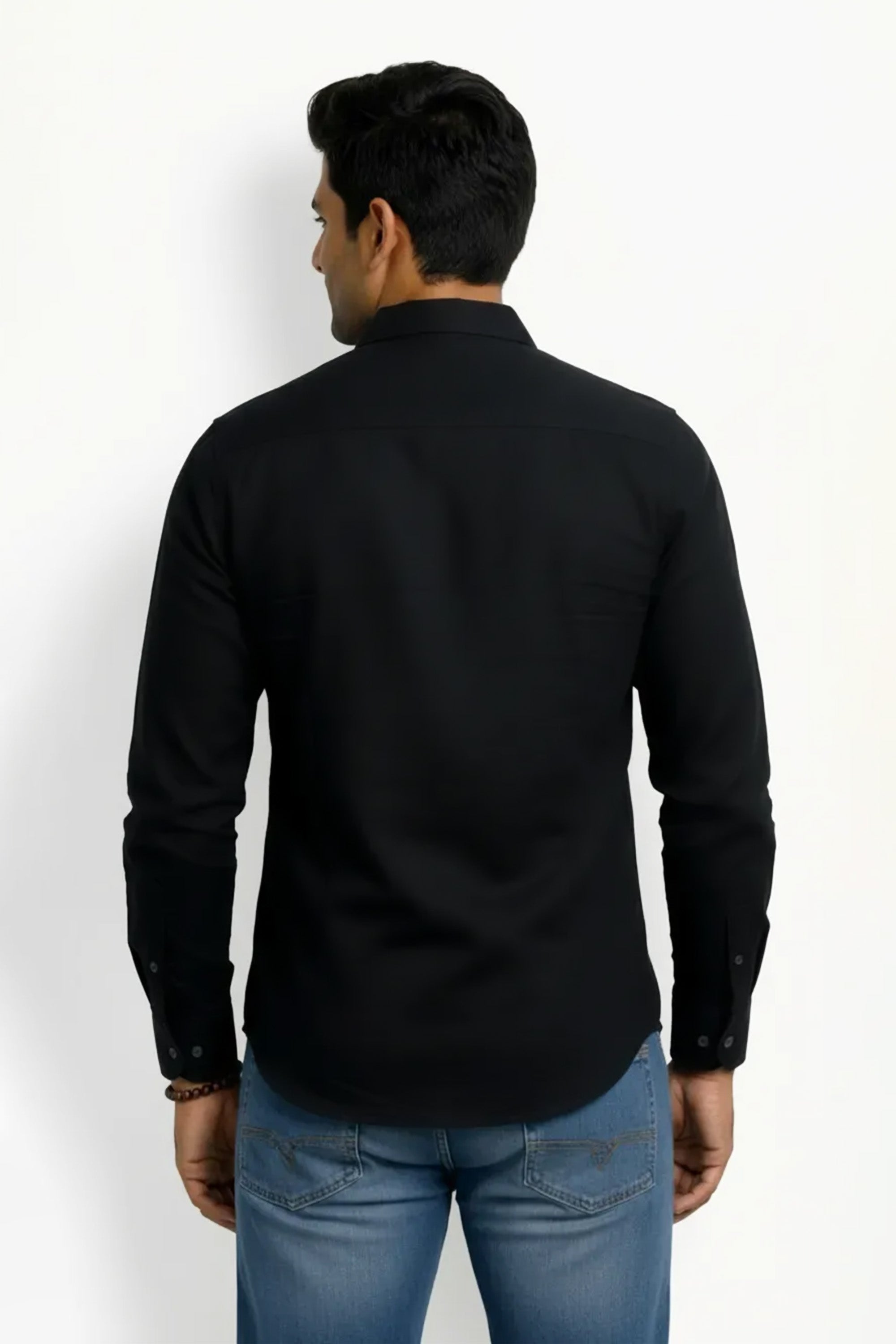 Slim Fit Cotton Double Pocket L/S Shirt