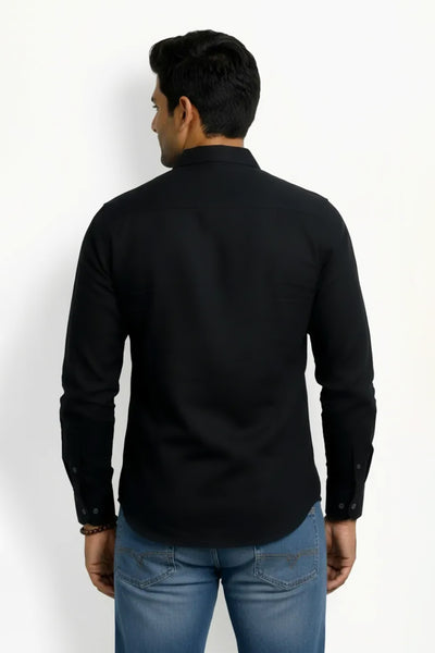 Slim Fit Cotton Double Pocket L/S Shirt