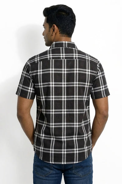 Slim Fit Cotton Checks S/S Shirt