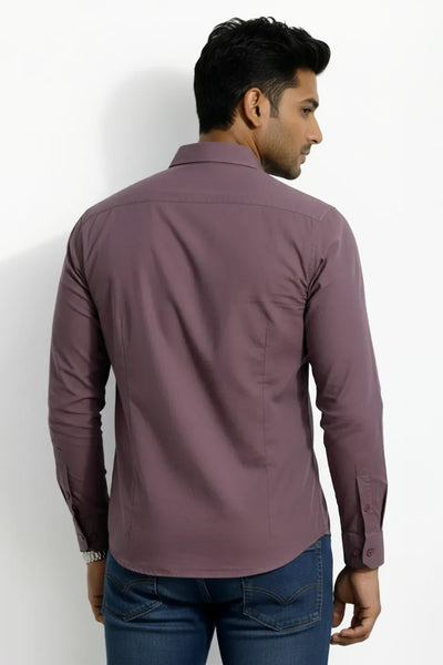 Slim Fit Cotton Plain L/S Shirt