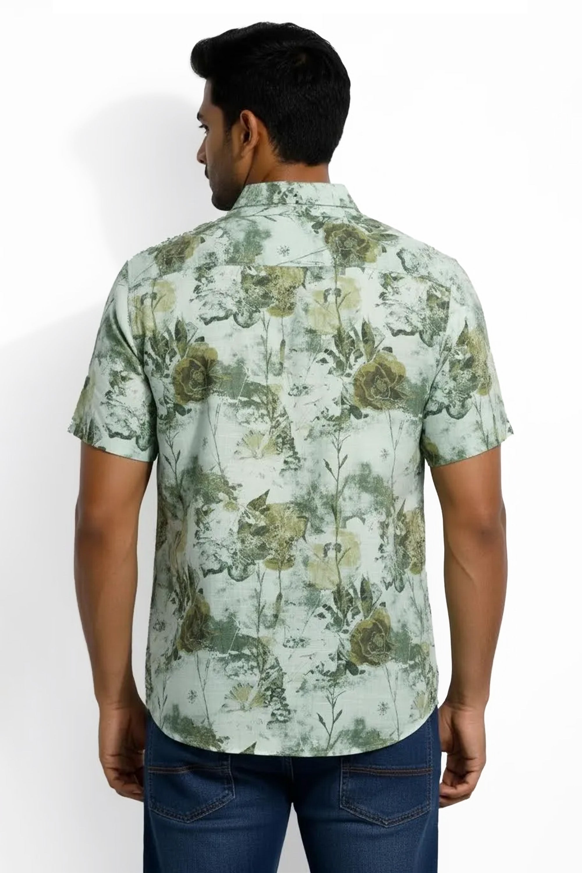 Slim Fit Cotton Printed S/S Shirt
