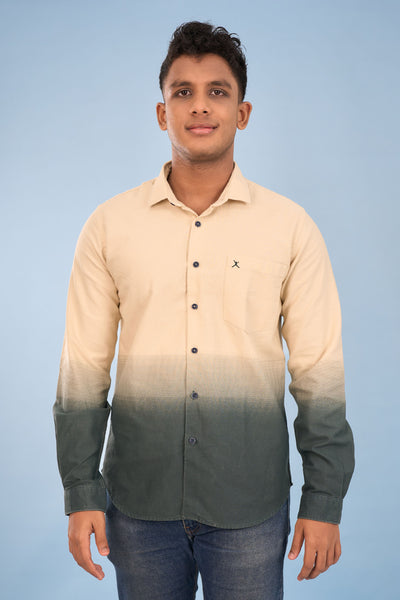 Slim Fit Ombre Plain Shirt - L/S