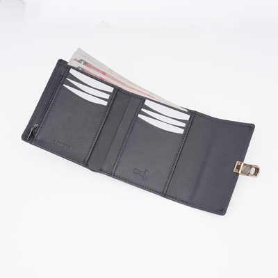 Italian Leather Ladies Wallet - Gray