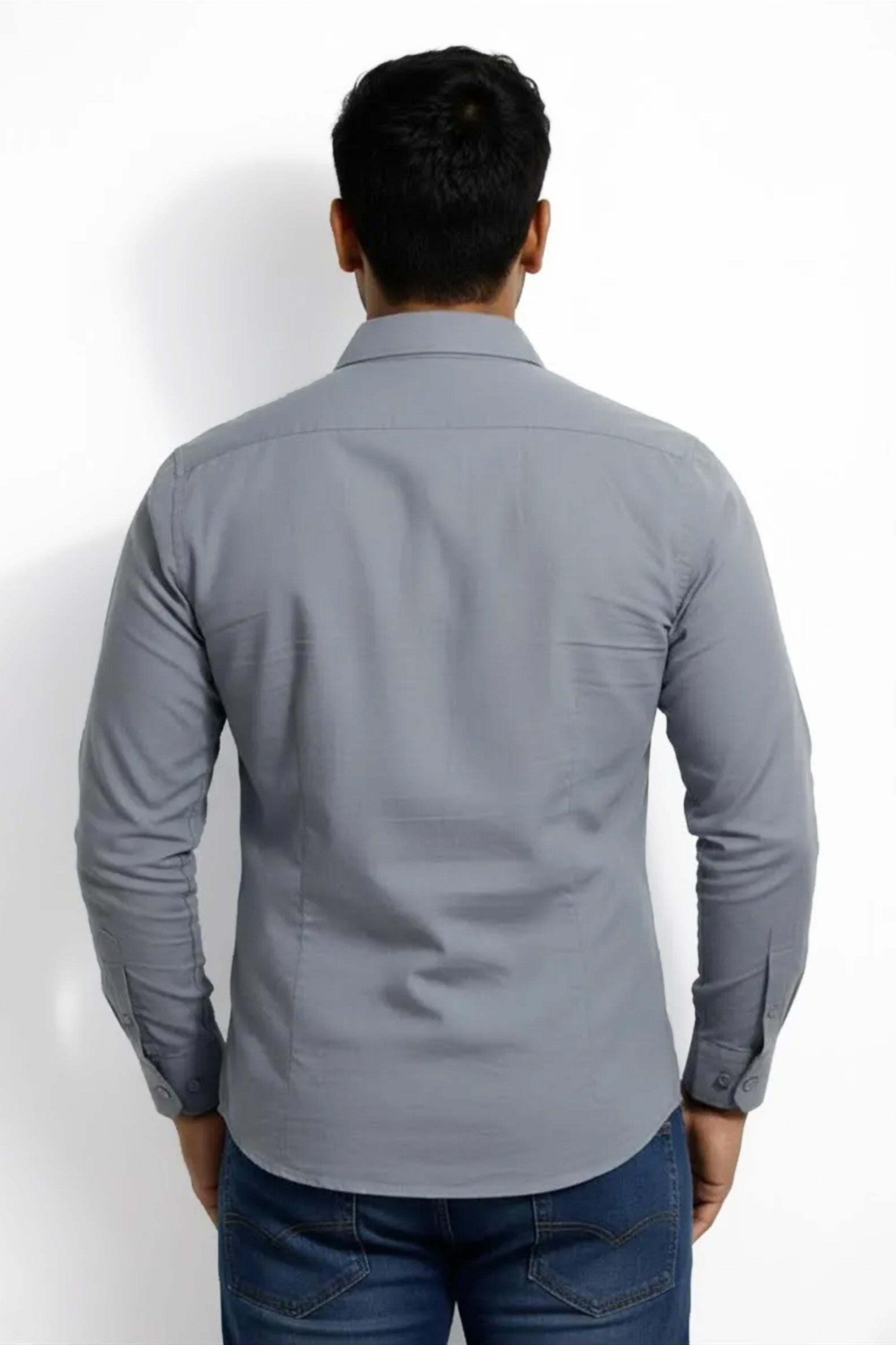 Slim Fit Cotton Plain L/S Shirt