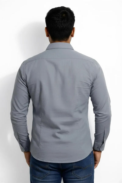 Slim Fit Cotton Plain L/S Shirt